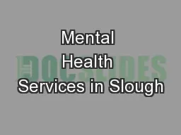 Mental Health Services in Slough
