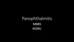 Panophthalmitis MBBS KGMU