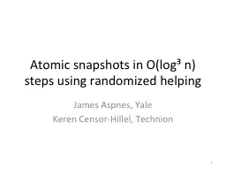 Atomic snapshots in  O (log³ n) steps using randomized helping