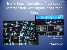 Traffic Signal Operations Practices in Metropolitan Washington and Other Cities