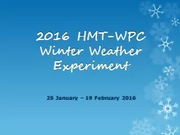2016  HMT-WPC Winter  Weather