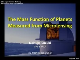 T he Mass Function of Planets Measured from Microlensing