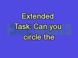 Extended Task: Can you circle the