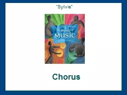 Chorus “Sylvie” Verse 1