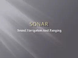Sonar So und  N avigation