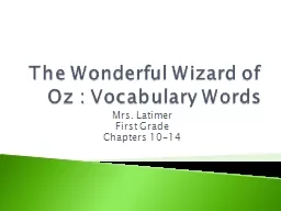 The Wonderful Wizard of Oz : Vocabulary Words