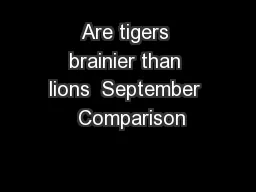 Are tigers brainier than lions  September  Comparison