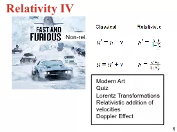 1 Relativity IV Non-rel.
