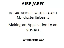 AfRE   /AREC IN  PARTNERSHIP WITH HRA AND Manchester University