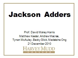 Jackson Adders Prof. David Money