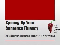 Spicing Up Your  Sentence Fluency