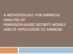A Methodology for Empirical Analysis of