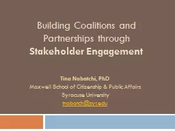 Building Coalitions and Partnerships through