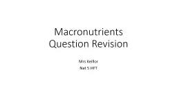 Macronutrients Question Revision