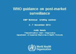 WHO guidance on post-market surveillance