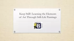 Keep Still!: Learning the Elements of Art Through Still-Life Paintings