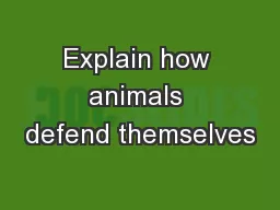 Explain how animals defend themselves