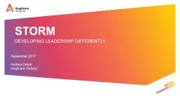 STORM DEVELOPING LEADERSHIP DIFFERENTLY
