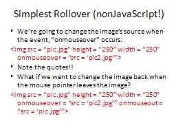 Simplest Rollover ( nonJavaScript