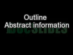 Outline Abstract information
