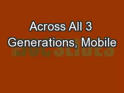 Across All 3 Generations, Mobile