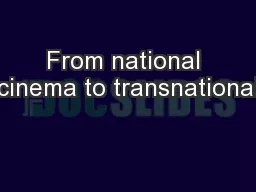 From national cinema to transnational