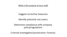 What is the purpose of your audit
