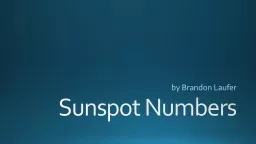 Sunspot Numbers by Brandon Laufer