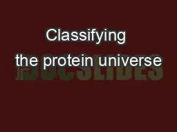 Classifying the protein universe