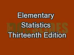 Elementary Statistics Thirteenth Edition