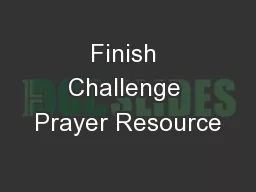 Finish Challenge Prayer Resource