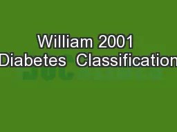 William 2001 Diabetes  Classification