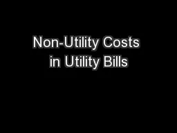 Non-Utility Costs in Utility Bills