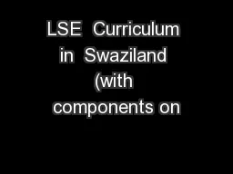 LSE  Curriculum in  Swaziland (with components on