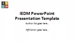 IEDM PowerPoint Presentation Template