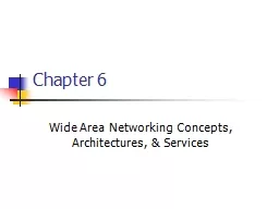 Chapter 6 Wide Area Networking Concepts, Architectures, & Services
