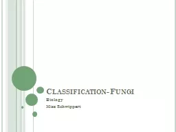 Classification- Fungi Biology