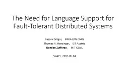The Need for Language Support for Fault-Tolerant Distributed Systems