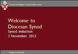 Welcome to  Diocesan Synod