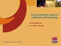 Using community values in catchment action planning