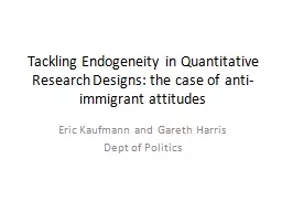 Tackling  Endogeneity   in Quantitative Research Designs: