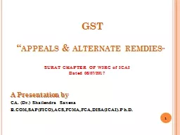 GST  “appeals & alternate