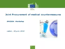 Joint Procurement of medical countermeasures