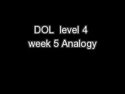 DOL  level 4 week 5 Analogy