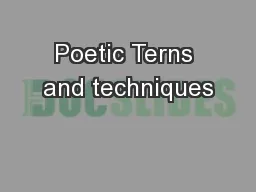 Poetic Terns and techniques
