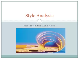 English  language arts Style Analysis
