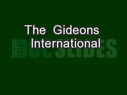 The  Gideons  International