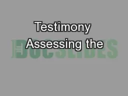Testimony Assessing the