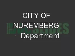 CITY OF NUREMBERG ∙  Department