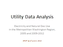 Utility Data Analysis Electricity and Natural Gas Use